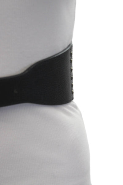 3.1 Phillip Lim Womens Pebbled Leather Gladiator Belt Black Size Extra Small