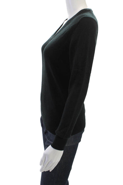 N Peal Unisex Black Organic Cashmere V-Neck Pullover Sweater Long Sleeve Size S