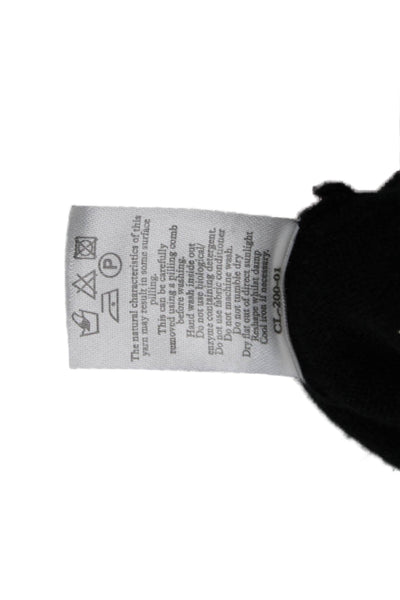 N Peal Unisex Black Organic Cashmere V-Neck Pullover Sweater Long Sleeve Size S