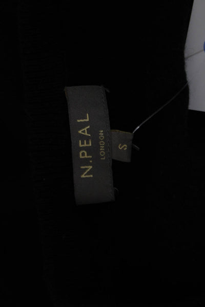 N Peal Unisex Black Organic Cashmere V-Neck Pullover Sweater Long Sleeve Size S