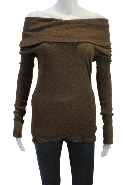 Michael Stars Unisex Pullover Sweater Brown Long Sleeve Size One Size