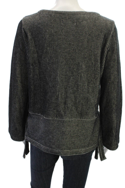 Madewell Unisex Pullover Striped Black Cotton Sweaters Long Sleeve Size M