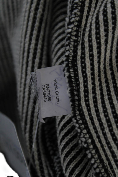 Madewell Unisex Pullover Striped Black Cotton Sweaters Long Sleeve Size M