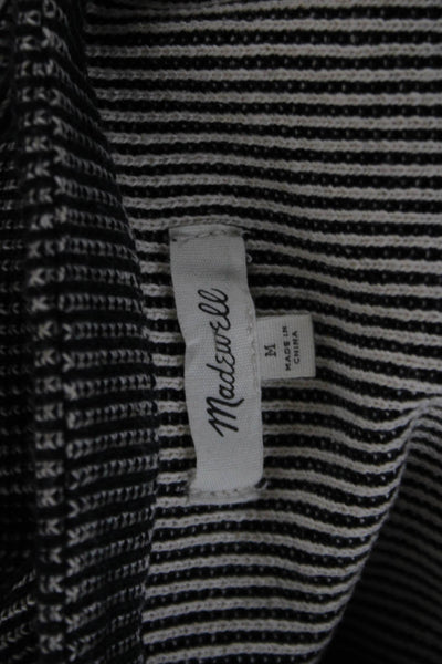 Madewell Unisex Pullover Striped Black Cotton Sweaters Long Sleeve Size M