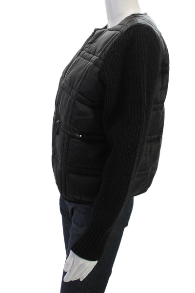 Rachel Zoe Women Quilted Puffer Jacket Black Zip Nylon Acrylic Size S