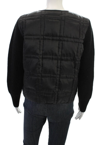 Rachel Zoe Women Quilted Puffer Jacket Black Zip Nylon Acrylic Size S