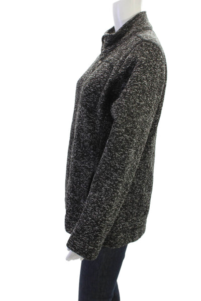 Calvin Klein Womens Black Mock Neck Zip Jacket Long Sleeve Size L