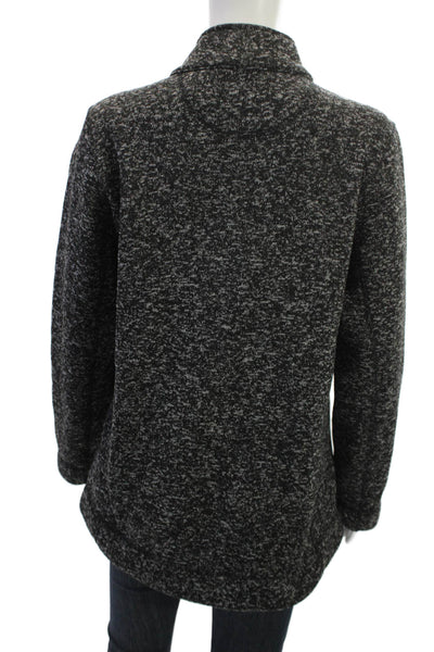 Calvin Klein Womens Black Mock Neck Zip Jacket Long Sleeve Size L