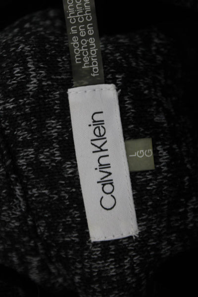 Calvin Klein Womens Black Mock Neck Zip Jacket Long Sleeve Size L