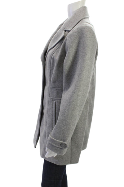 Laundry by Shelli Segal Womens Gray Overcoat Button Long Sleeve Size PM