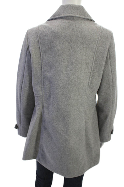 Laundry by Shelli Segal Womens Gray Overcoat Button Long Sleeve Size PM