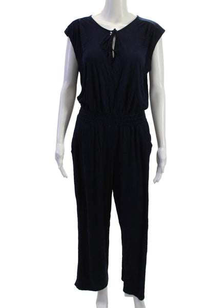Michael Stars Women Sleeveless Round Neck Dark Blue Jumpsuit Size L
