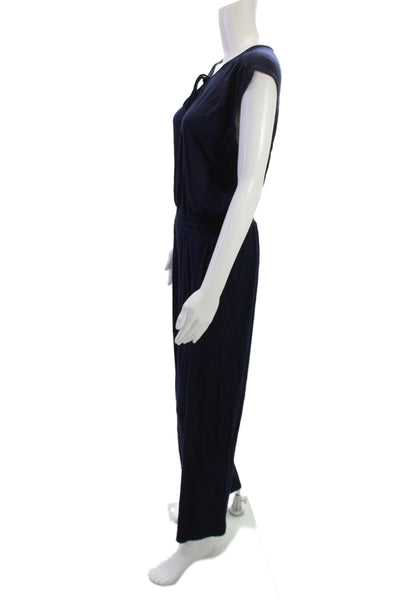 Michael Stars Women Sleeveless Round Neck Dark Blue Jumpsuit Size L