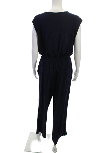 Michael Stars Women Sleeveless Round Neck Dark Blue Jumpsuit Size L