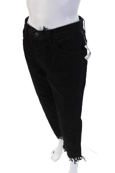 3x1 NYC Women Black Cropped Jeans High Rise 27 Inseam 100% Cotton Size 30