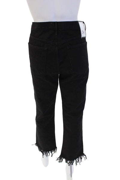3x1 NYC Women Black Cropped Jeans High Rise 27 Inseam 100% Cotton Size 30