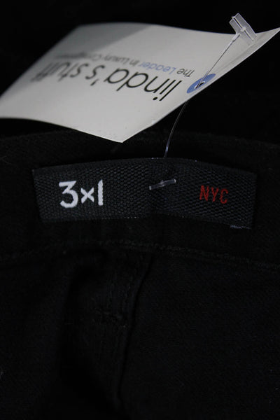 3x1 NYC Women Black Cropped Jeans High Rise 27 Inseam 100% Cotton Size 30