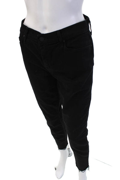 Mother Womens Ankle Cropped Skinny Black Jeans Size 31