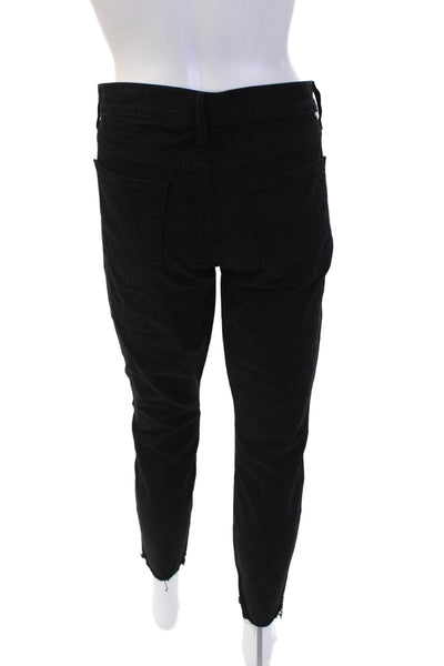 Mother Womens Ankle Cropped Skinny Black Jeans Size 31
