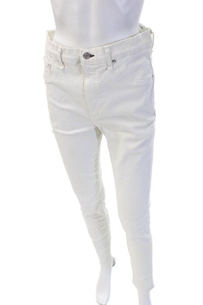 Rag & Bone Women Skinny High Rise White Cotton Jeans Button Size 31