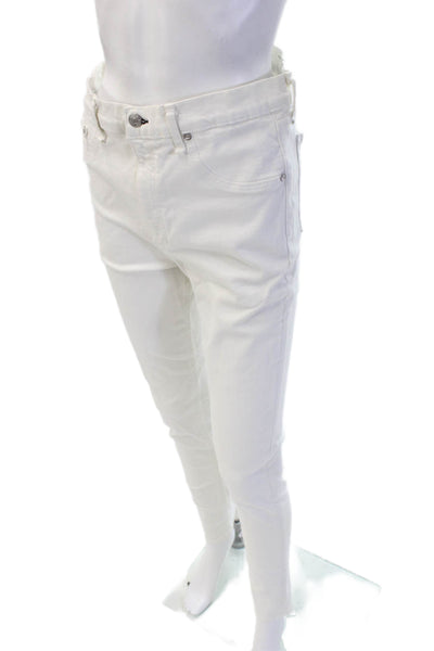 Rag & Bone Women Skinny High Rise White Cotton Jeans Button Size 31