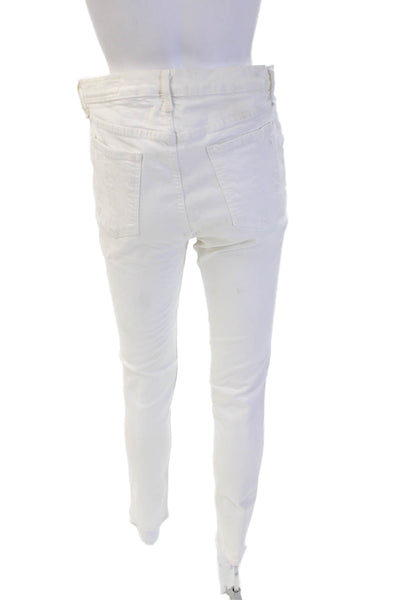 Rag & Bone Women Skinny High Rise White Cotton Jeans Button Size 31