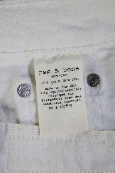 Rag & Bone Women Skinny High Rise White Cotton Jeans Button Size 31