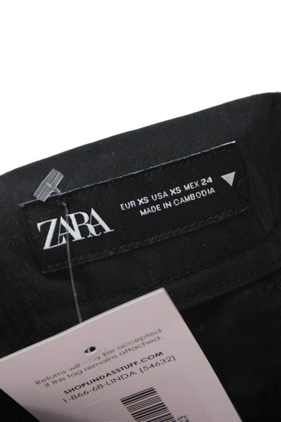 Zara Unisex Dress Pants Black Modal Polyester Size XS