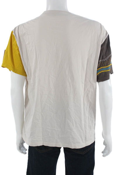 Nike Mens Beige Cotton Sports Graphic Crew Neck Short Sleeve T-Shirt Size L
