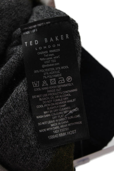 Ted Baker London Mens Dark Blue Striped Pullover Sweater Wool Blend Size 4XL