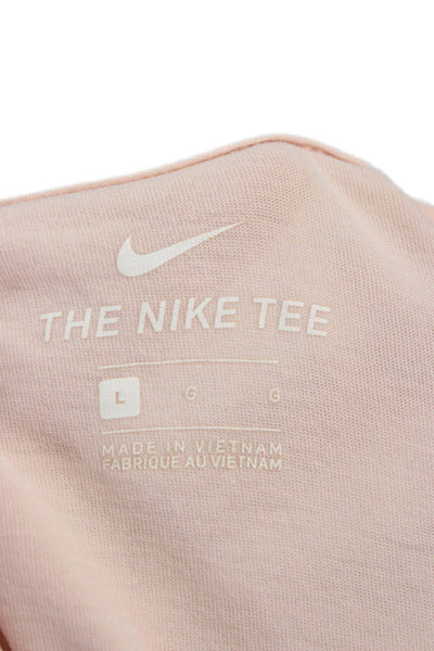 Nike Mens Pink Graphic 100% Cotton Crew Neck Short Sleeve T-Shirt Sports Size L