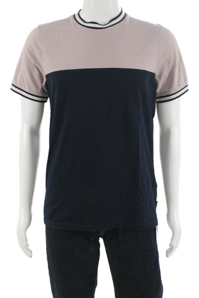 Ted Baker London Mens T-Shirt Pink Cotton Crew Neck Short Sleeve Size 4