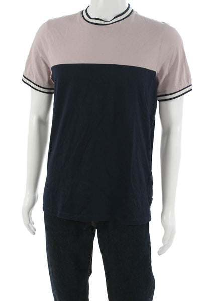 Ted Baker London Mens T-Shirt Pink Cotton Crew Neck Short Sleeve Size 4