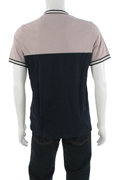 Ted Baker London Mens T-Shirt Pink Cotton Crew Neck Short Sleeve Size 4