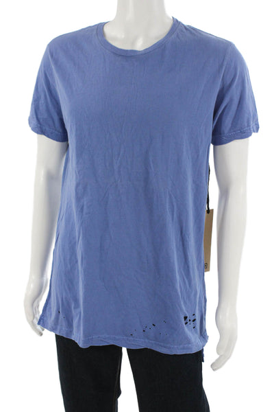 Ksubi Mens Blue Crew Neck Short Sleeve T-Shirt Cotton Grunge Size L