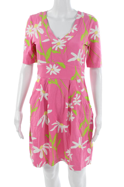 Lilly Pulitzer Women Fit & Flare Sundress Pink Floral Vneck Size S