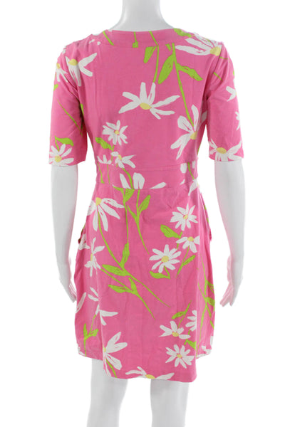 Lilly Pulitzer Women Fit & Flare Sundress Pink Floral Vneck Size S