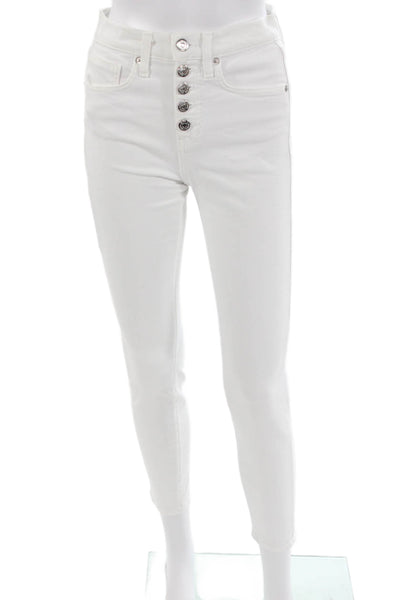 Veronica Beard Womens Ankle Skinny White Jeans High Rise Size 25