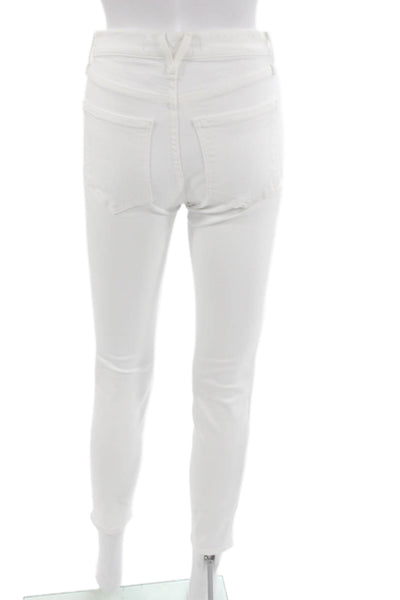 Veronica Beard Womens Ankle Skinny White Jeans High Rise Size 25