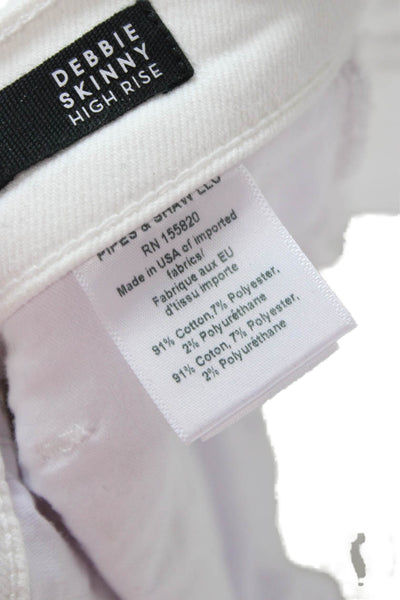 Veronica Beard Womens Ankle Skinny White Jeans High Rise Size 25