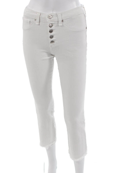 Veronica Beard Womens Cropped Skinny White Jeans Size 25