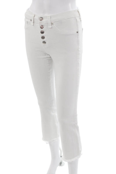 Veronica Beard Womens Cropped Skinny White Jeans Size 25