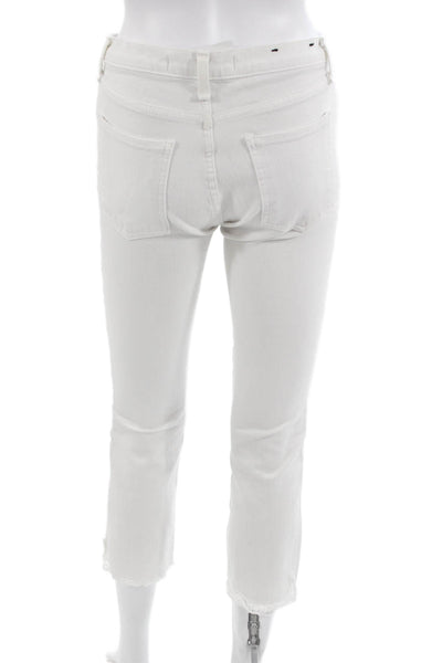 Veronica Beard Womens Cropped Skinny White Jeans Size 25