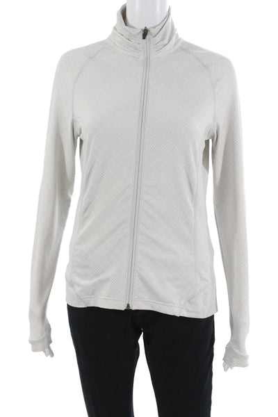 Peter Millar Women Gray Zip Windbreaker Jacket High Neck Geometric Size S