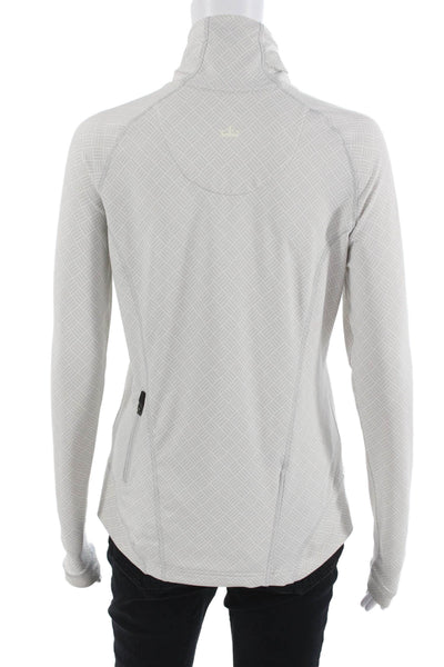 Peter Millar Women Gray Zip Windbreaker Jacket High Neck Geometric Size S
