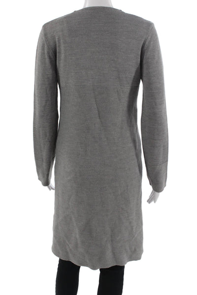 Saint James Women Wool V-Neck Button Coatigan Gray Long Sleeve Size 6