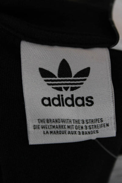 Adidas Women Cropped Graphic T-Shirt Black Crew Neck Short Sleeve 90s Size 4