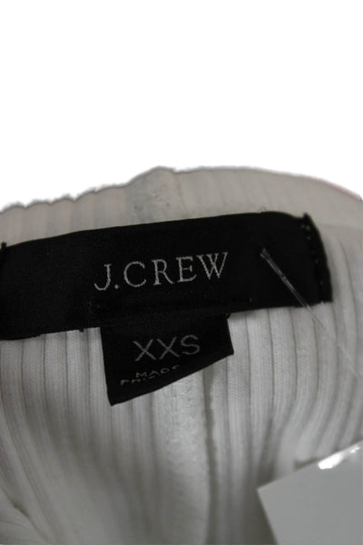 J Crew Women Basic White Cotton Crew Neck Sleeveless Tank Size 2XS