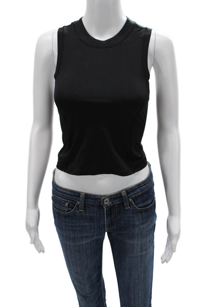 Lululemon Women Cropped Sleeveless Tank Crewneck Black Nylon Blend Size S