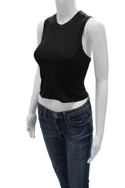 Lululemon Women Cropped Sleeveless Tank Crewneck Black Nylon Blend Size S